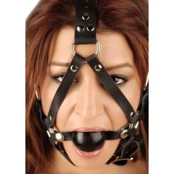Pure BDSM Ballgag Knebelharness Aus Leder