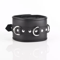 Lieblingstoys Breites Leder-Halsband, Schwarz
