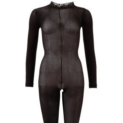 Lieblingsteile Catsuit Mit Spitzenkragen Ouvert In Schwarz -JOYDIVISION Geschäft Catsuit mit Spitzenkragen ouvert in schwarz.T0016 00 2f4
