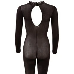 Lieblingsteile Catsuit Mit Spitzenkragen Ouvert In Schwarz -JOYDIVISION Geschäft Catsuit mit Spitzenkragen ouvert in schwarz.T0016 00 3f4