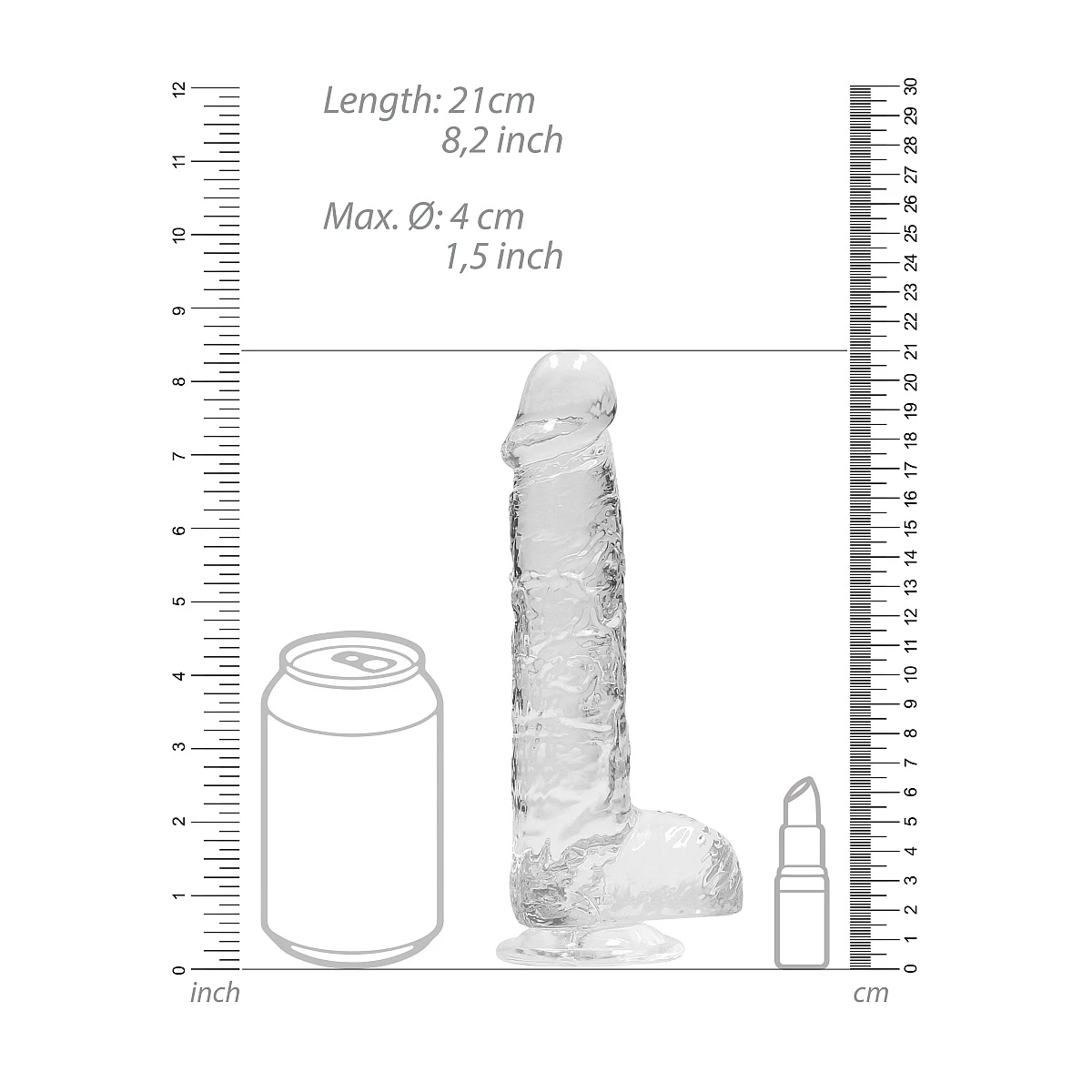 RealRock »Crystal Clear Dildo 19 Cm« Mit Hoden Und Saugnapf 8 RealRock »Crystal Clear Dildo 19 Cm« Mit Hoden Und Saugnapf – Bild 6