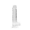 RealRock »Crystal Clear Dildo 19 Cm« Mit Hoden Und Saugnapf
