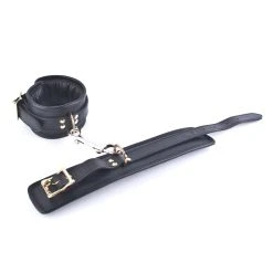 Naresh Fesselset Aus Stabilem Leder In Schwarz-Gold -JOYDIVISION Geschäft Fesselset aus stabilem Leder in Schwarz Gold.L0973 00 2f26