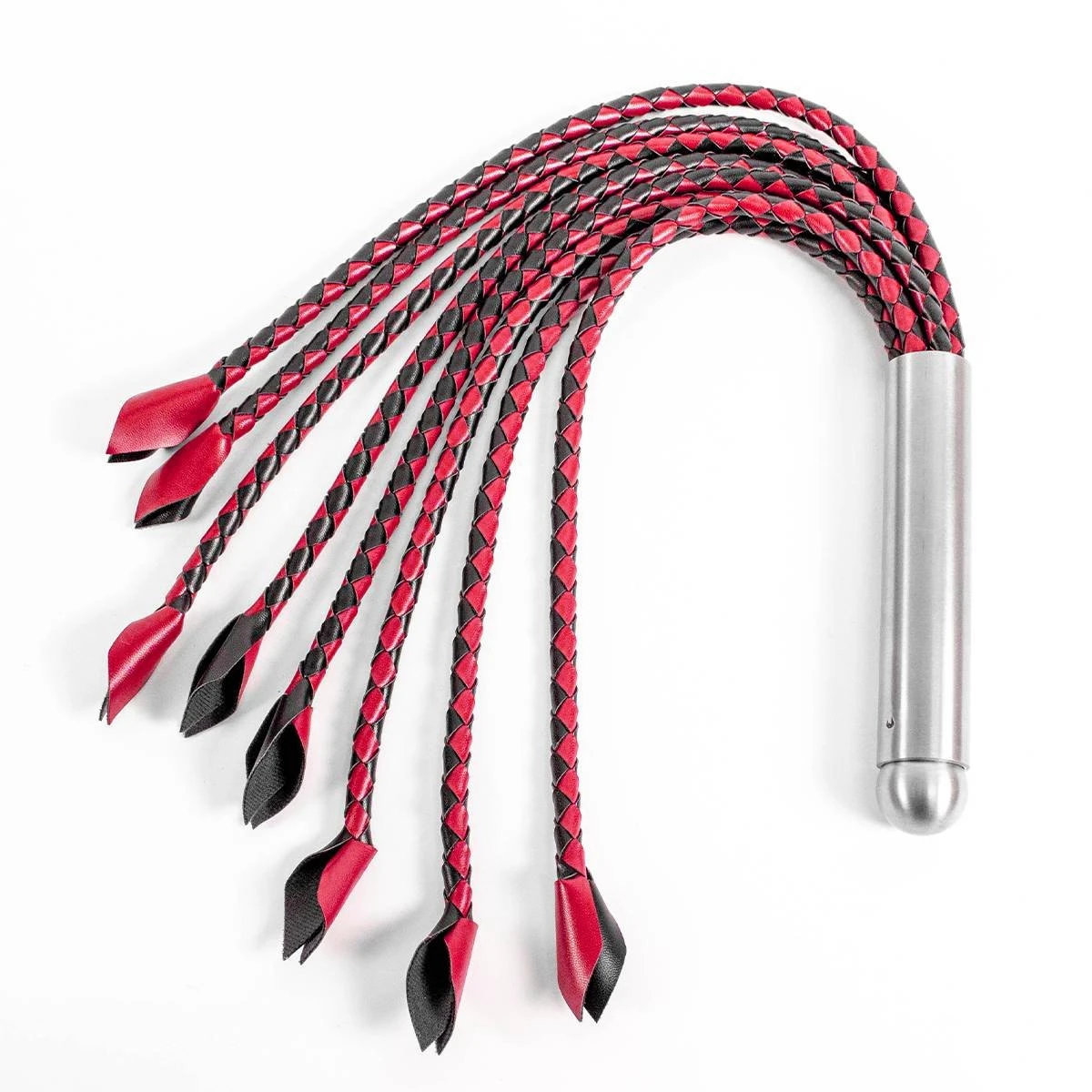 Pure BDSM Flogger »Braided Cat« Geflochten Mit Edelstahl-Griff 4 Pure BDSM Flogger »Braided Cat« Geflochten Mit Edelstahl-Griff – Bild 2