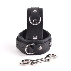 Hausmarke Fußfesseln »Pure« Schmal, Schwarzes Leder