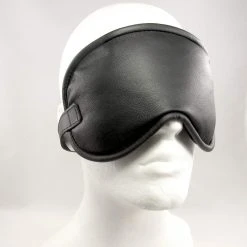 Hausmarke Gepolsterte Augenmaske Aus Schwarzem Leder