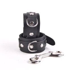 Hausmarke Handfessel »Pure« Schmal, Schwarzes Leder -JOYDIVISION Geschäft Handfessel Pure schmal schwarzes Leder.L0208 00 1f4