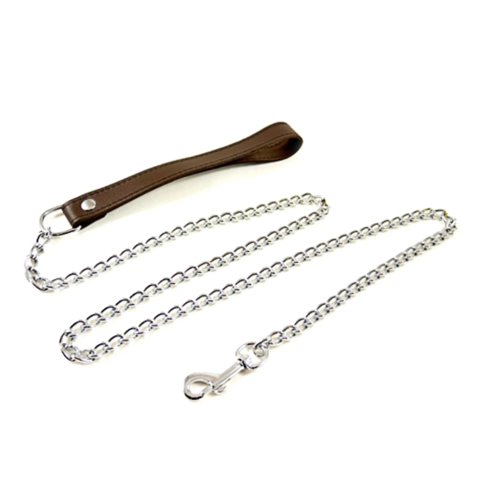 Hausmarke Kettenführleine Mit Brauner Lederschlaufe 3 Hausmarke Kettenführleine Mit Brauner Lederschlaufe