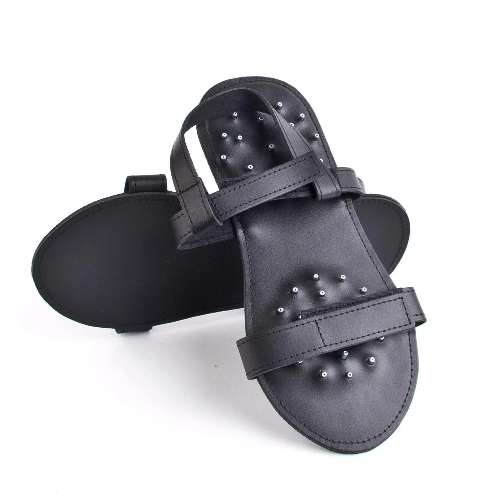 Pure BDSM Leder-Sandalen »Pure« Aus Leder Mit Quälenden Hohlnieten 4 Pure BDSM Leder-Sandalen »Pure« Aus Leder Mit Quälenden Hohlnieten – Bild 2