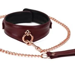 »LiebeSeele« Halsband Curved Collar Mit Leine »Wine Red«