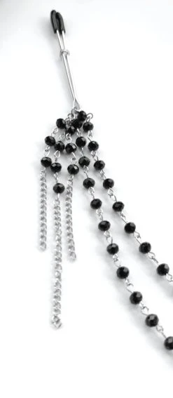 Sportsheets Nippelklemmen-Brustkette Mit Schwarzen Steinen -JOYDIVISION Geschäft Nippelklemmen Brustkette mit schwarzen Steinen.MT092 00 2f4
