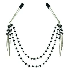 Sportsheets Nippelklemmen-Brustkette Mit Schwarzen Steinen