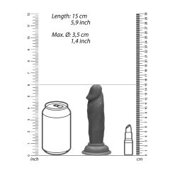 RealRock »Realistic Cock 6" Black« Mit Saugnapf, Schwarz -JOYDIVISION Geschäft Realistic Cock 6 quot Black mit Saugnapf schwarz.FF231 00 4f4