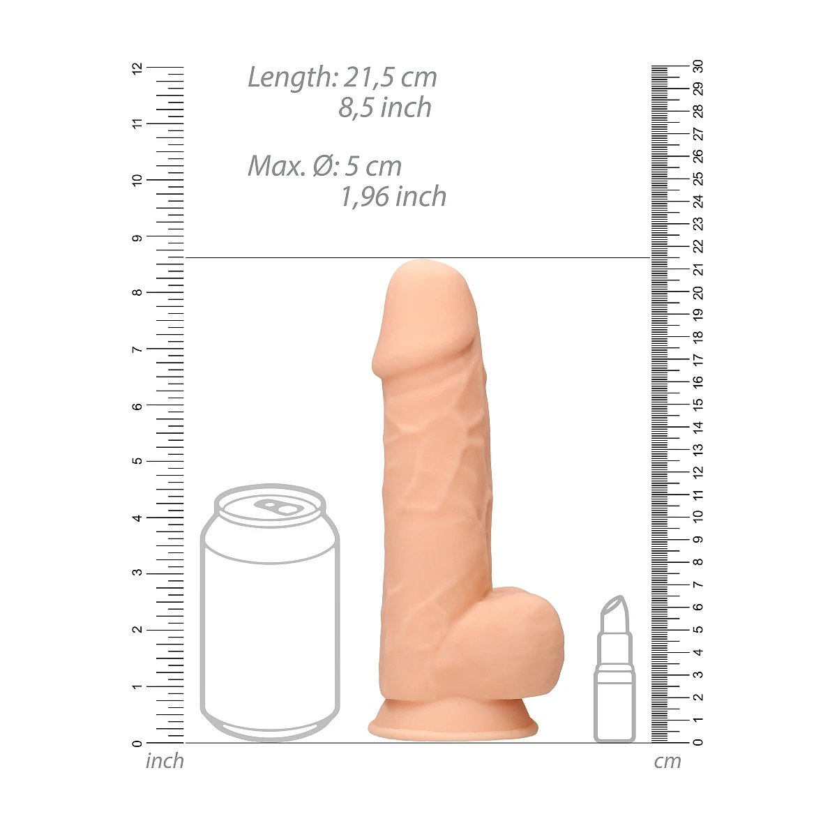 RealRock Realistischer »Silikon Dildo (21,6 Cm)« Mit Hoden Und Saugnapf 8 RealRock Realistischer »Silikon Dildo (21,6 Cm)« Mit Hoden Und Saugnapf – Bild 6