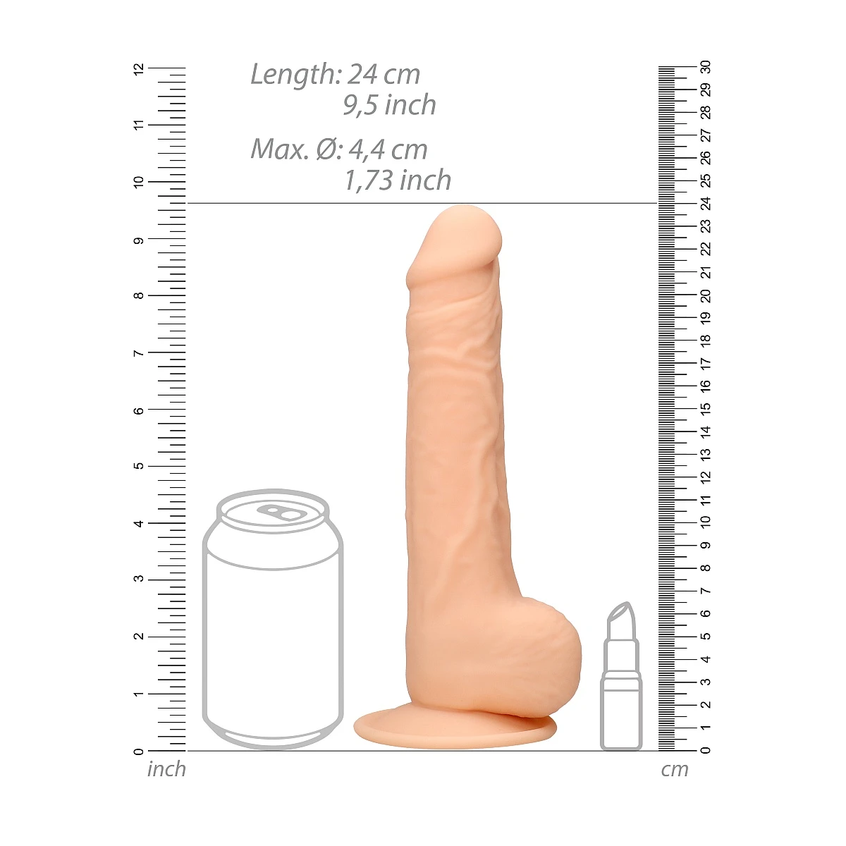 RealRock Realistischer »Silikon Dildo (24,0 Cm)« Mit Hoden Und Saugnapf 8 RealRock Realistischer »Silikon Dildo (24,0 Cm)« Mit Hoden Und Saugnapf – Bild 6