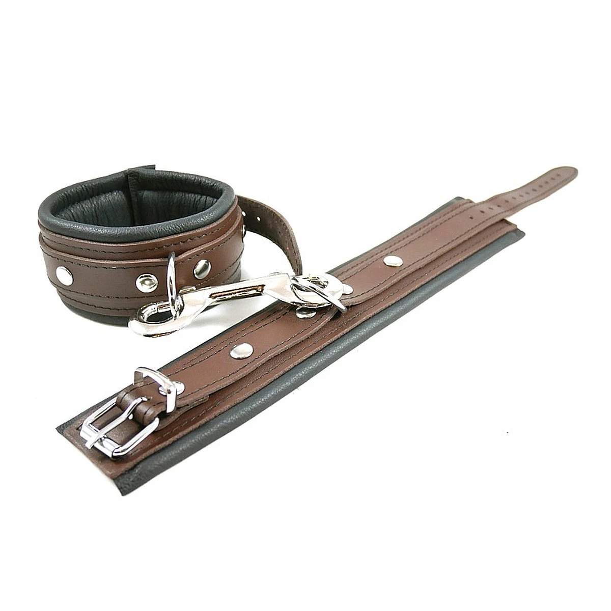 Hausmarke Schmale Fußfesseln Leder In Braun 3 Hausmarke Schmale Fußfesseln Leder In Braun