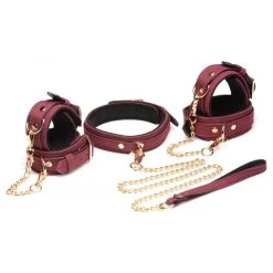 Lieblingstoys »Velvet Bondage-Set« 6-teilig In Bordeauxrot Für Hals, Hand, Fuß