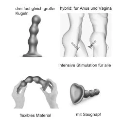 Strap-on-me »Dildo Plug Balls Noir« Hybrid Aus Silikon -JOYDIVISION Geschäft strap on me Dildo Plug Balls Noir Hybrid aus Silikon.FF699 00 4f4