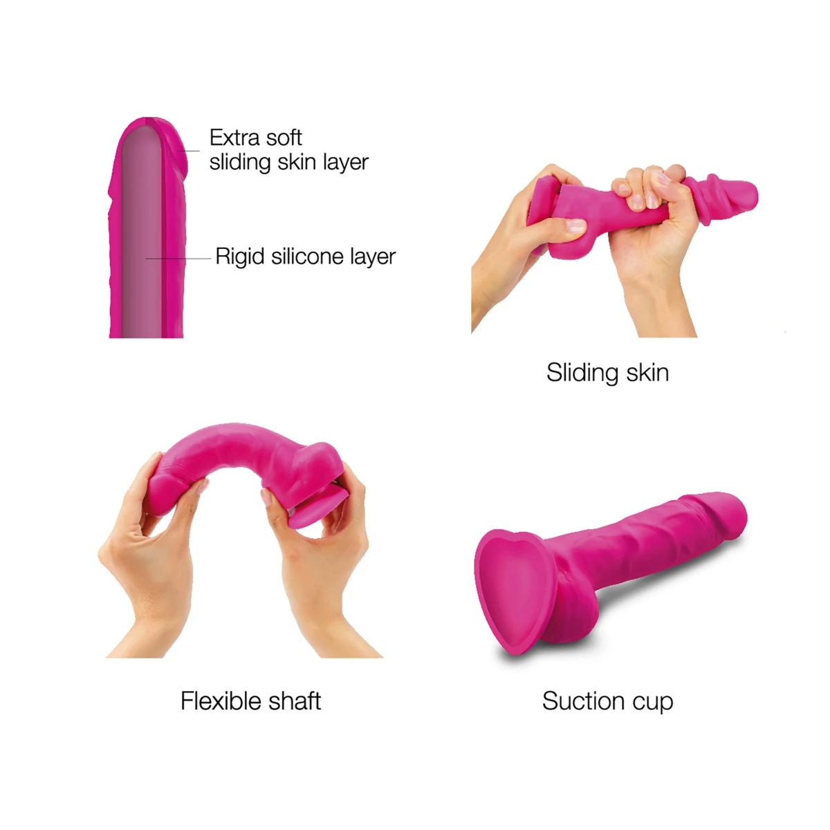 Strap-on-me »Sliding Skin Realistic Dildo« Silikon Pink 7 Strap-on-me »Sliding Skin Realistic Dildo« Silikon Pink – Bild 5